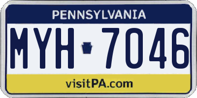 PA license plate MYH7046