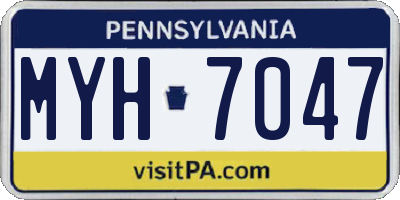 PA license plate MYH7047
