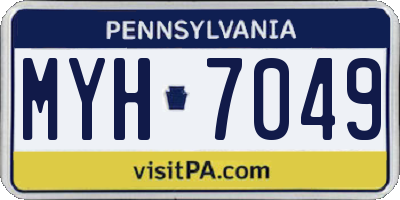 PA license plate MYH7049