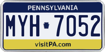 PA license plate MYH7052