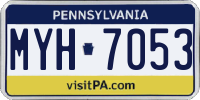 PA license plate MYH7053