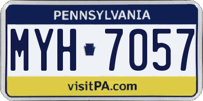 PA license plate MYH7057