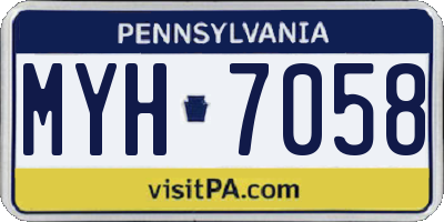 PA license plate MYH7058