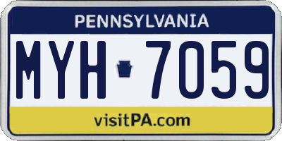 PA license plate MYH7059