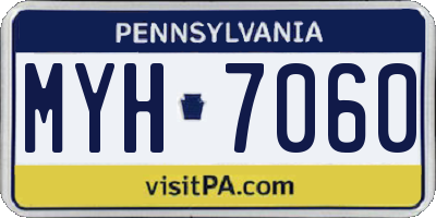 PA license plate MYH7060