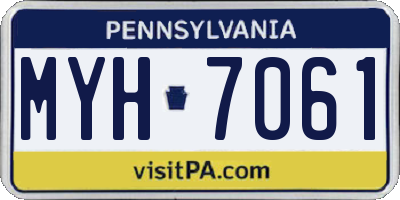 PA license plate MYH7061
