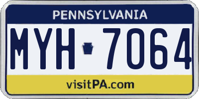 PA license plate MYH7064