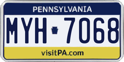 PA license plate MYH7068