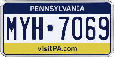 PA license plate MYH7069