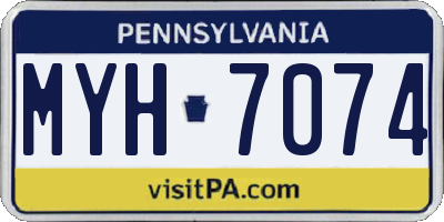 PA license plate MYH7074
