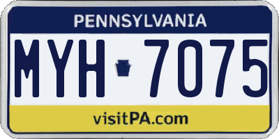 PA license plate MYH7075