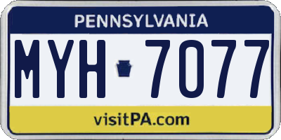 PA license plate MYH7077