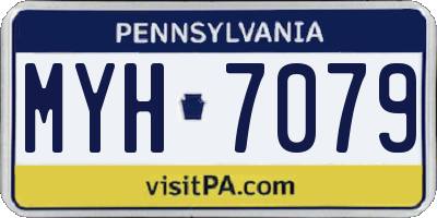 PA license plate MYH7079