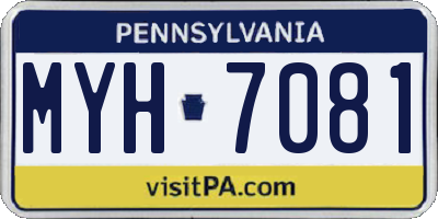 PA license plate MYH7081