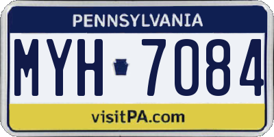 PA license plate MYH7084