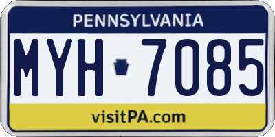 PA license plate MYH7085