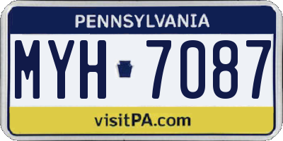 PA license plate MYH7087