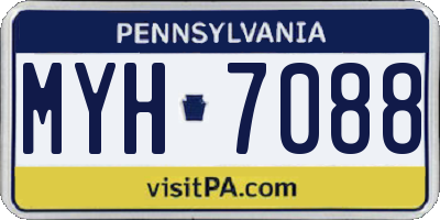 PA license plate MYH7088