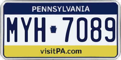 PA license plate MYH7089