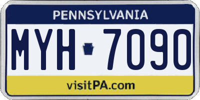 PA license plate MYH7090