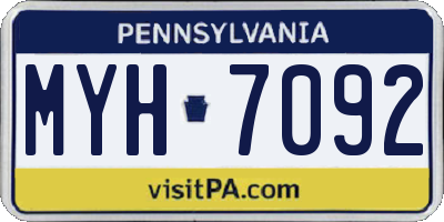 PA license plate MYH7092