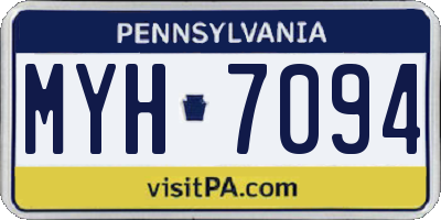 PA license plate MYH7094
