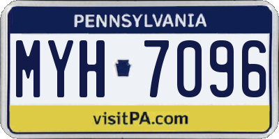 PA license plate MYH7096