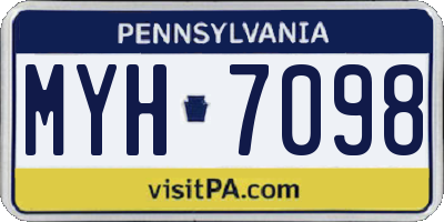 PA license plate MYH7098