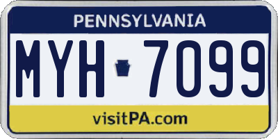 PA license plate MYH7099