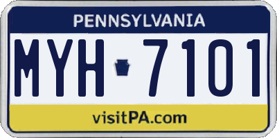 PA license plate MYH7101