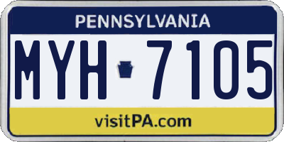 PA license plate MYH7105