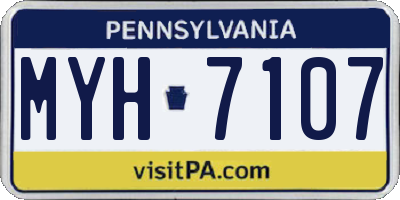 PA license plate MYH7107