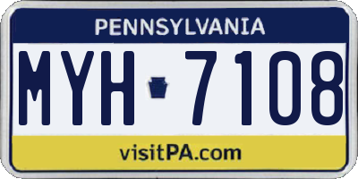 PA license plate MYH7108