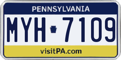 PA license plate MYH7109
