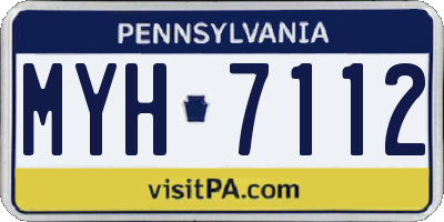 PA license plate MYH7112