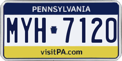 PA license plate MYH7120
