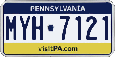 PA license plate MYH7121