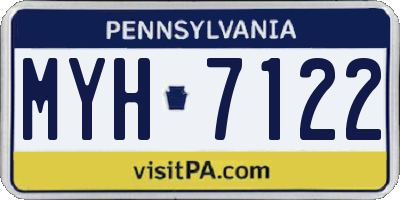 PA license plate MYH7122