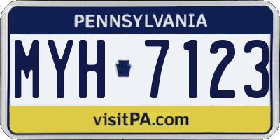 PA license plate MYH7123