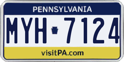 PA license plate MYH7124