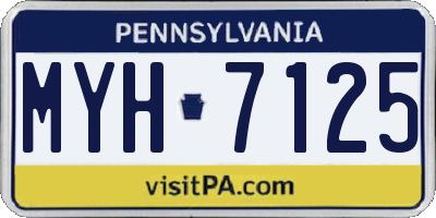 PA license plate MYH7125