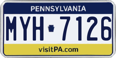 PA license plate MYH7126