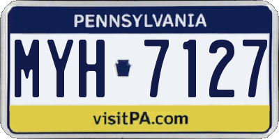 PA license plate MYH7127