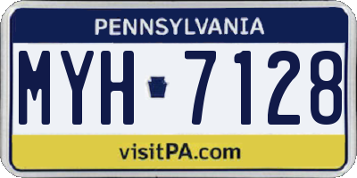 PA license plate MYH7128
