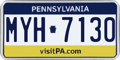 PA license plate MYH7130