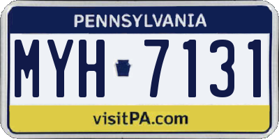 PA license plate MYH7131