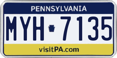 PA license plate MYH7135
