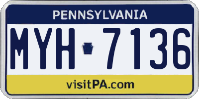 PA license plate MYH7136