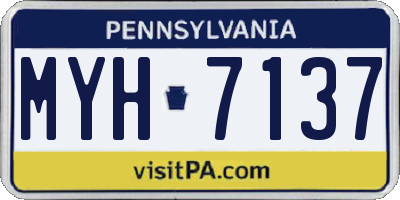PA license plate MYH7137