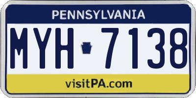 PA license plate MYH7138